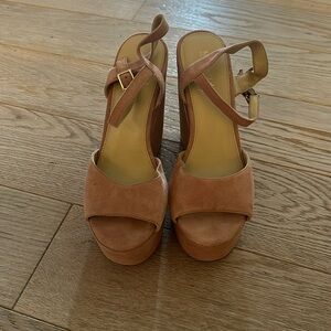 Michael Kors 6.5 wedge rose color worn once